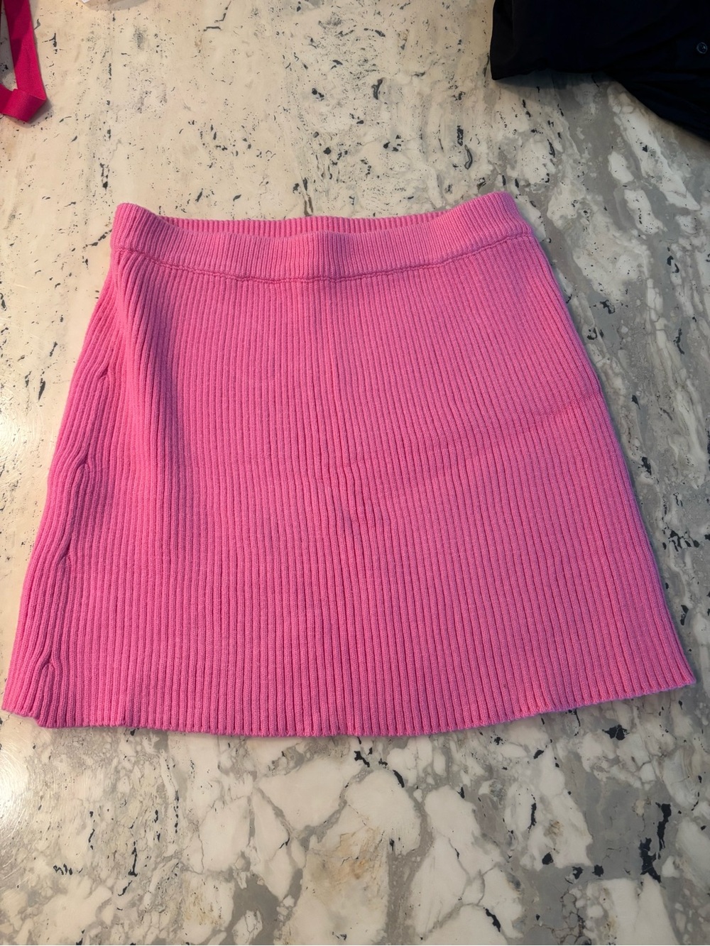 Zara Hot Pink Ribbed Knit Mini Skirt